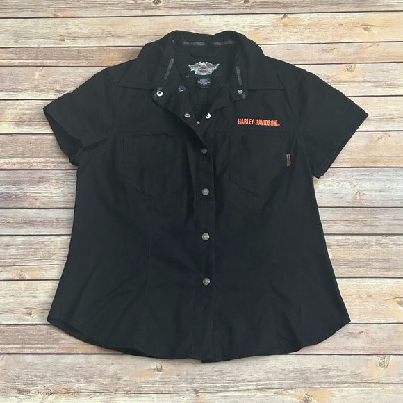 Harley-Davidson Tops - Harley-Davidson Black Button Up Shirt